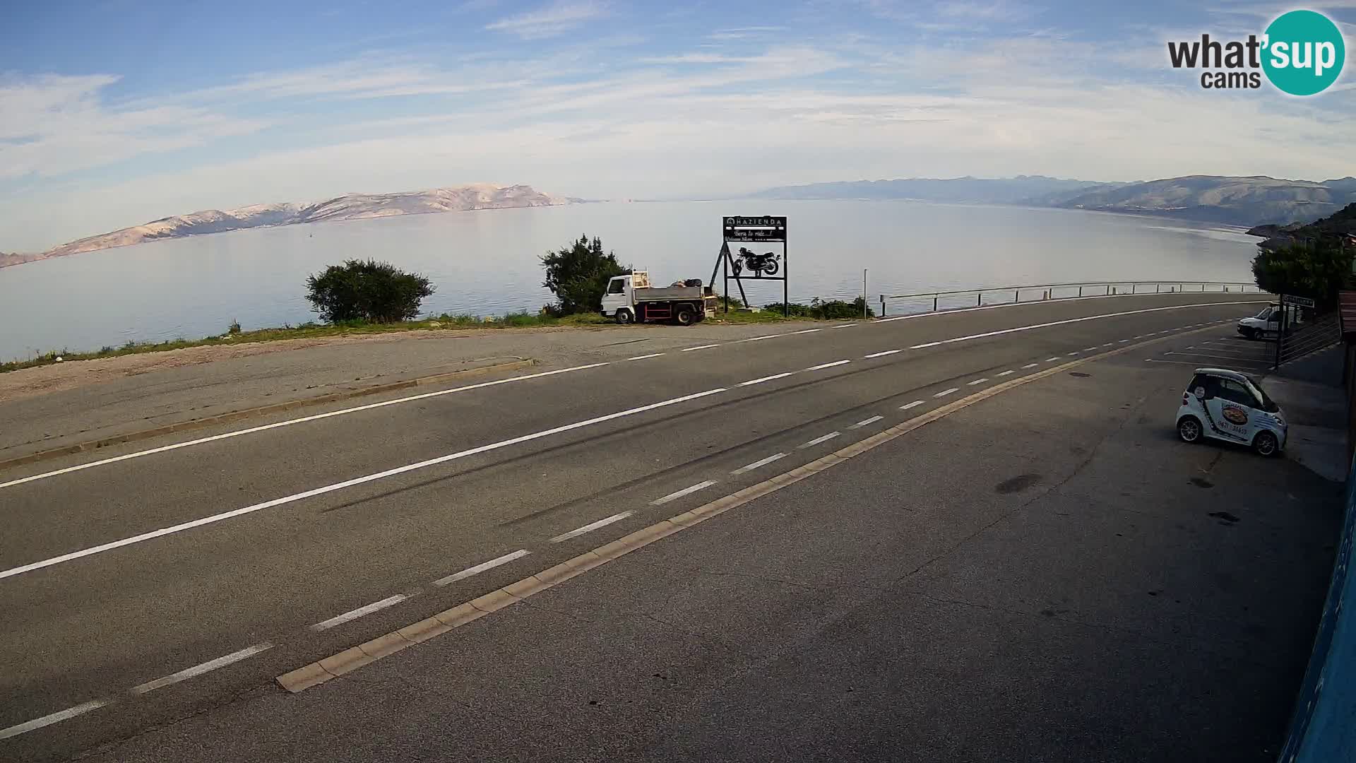 Webcam Adria-Autobahn D8 bei SENJ – Blick auf die Insel KRK