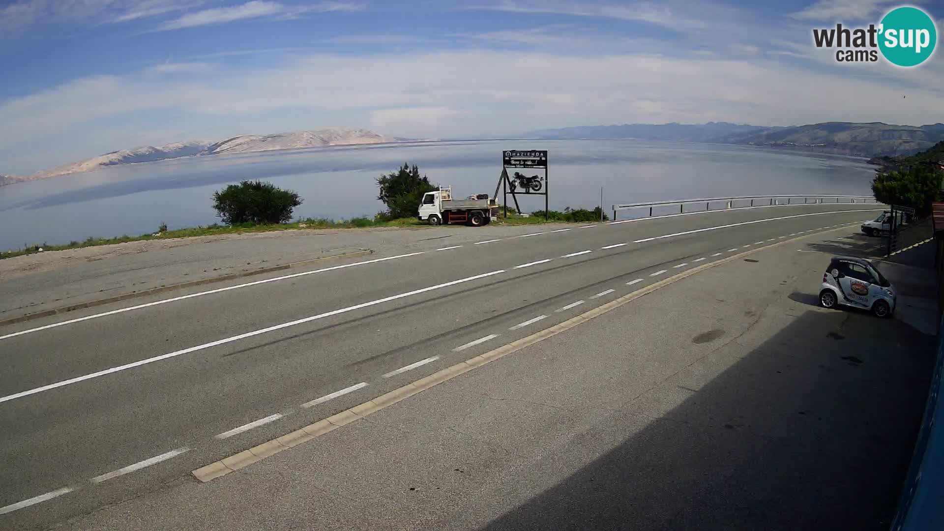 Webcam Adria-Autobahn D8 bei SENJ – Blick auf die Insel KRK
