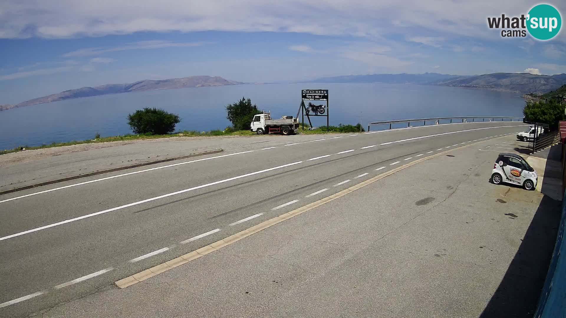 Webcam Adria-Autobahn D8 bei SENJ – Blick auf die Insel KRK