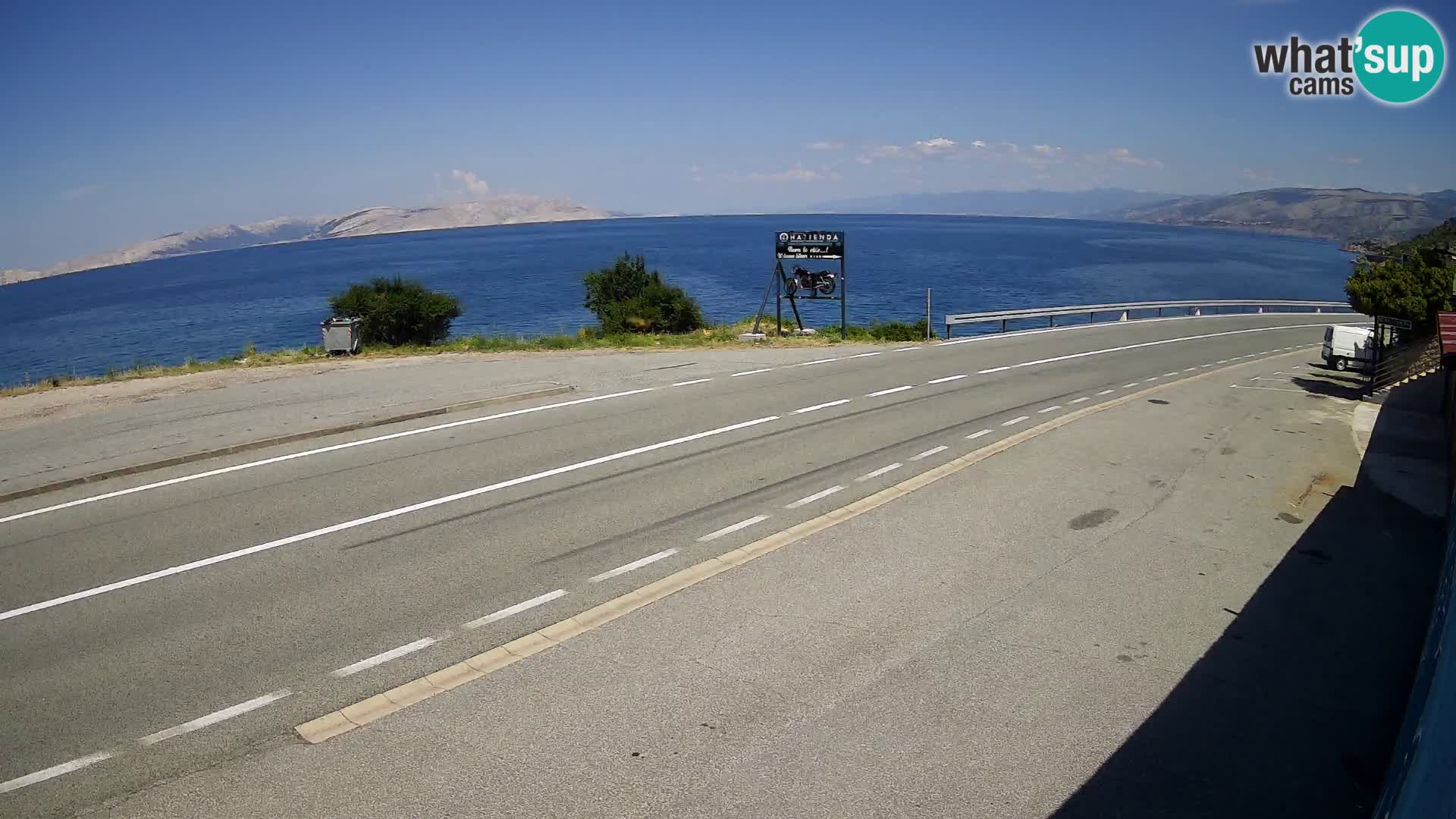 Webcam Adriatic highway D8 near SENJ – view to KRK island