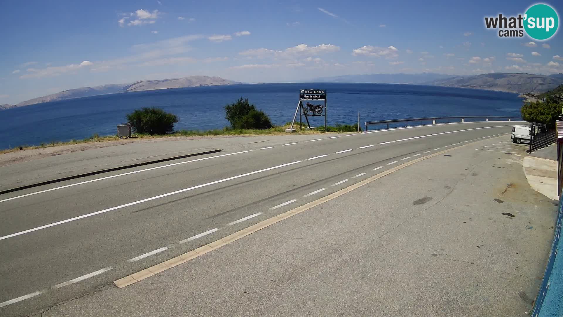 Webcam Adria-Autobahn D8 bei SENJ – Blick auf die Insel KRK