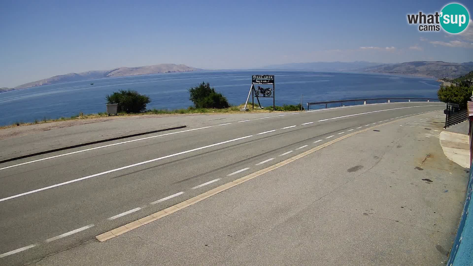 Webcam Adria-Autobahn D8 bei SENJ – Blick auf die Insel KRK