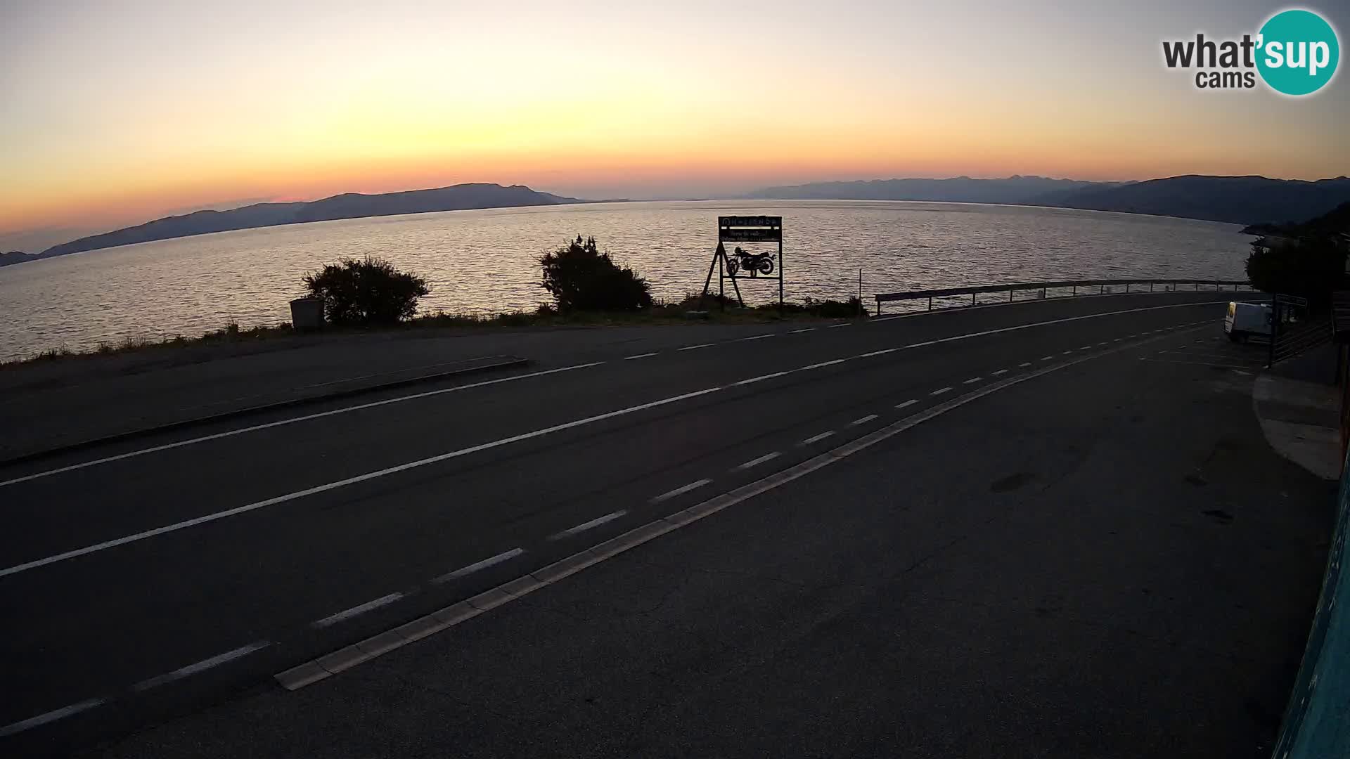 Webcam Adriatic highway D8 near SENJ – view to KRK island