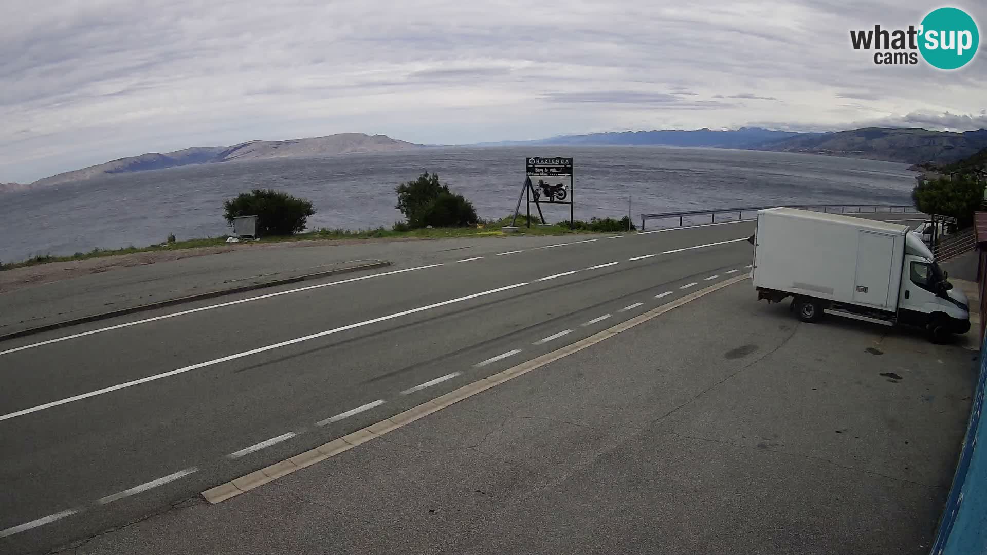 Webcam Adriatic highway D8 near SENJ – view to KRK island