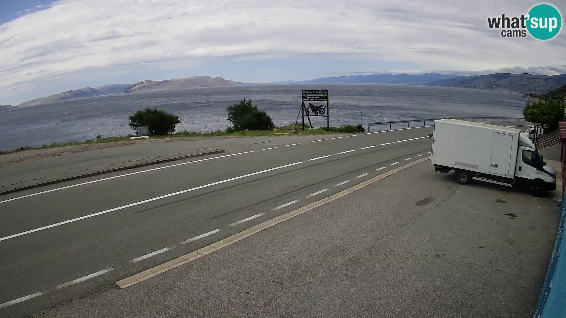 Webcam Adriatic highway D8 near SENJ – view to KRK island