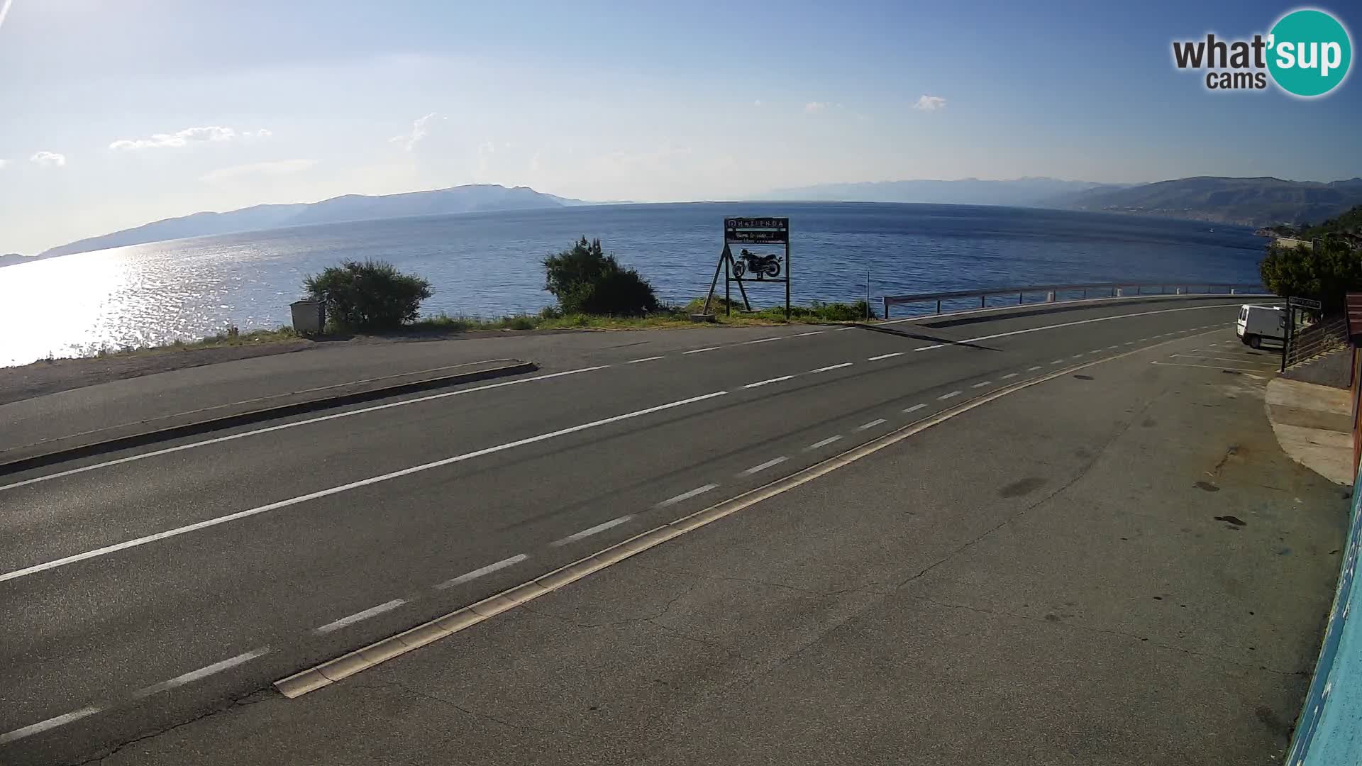 Webcam Adriatic highway D8 near SENJ – view to KRK island