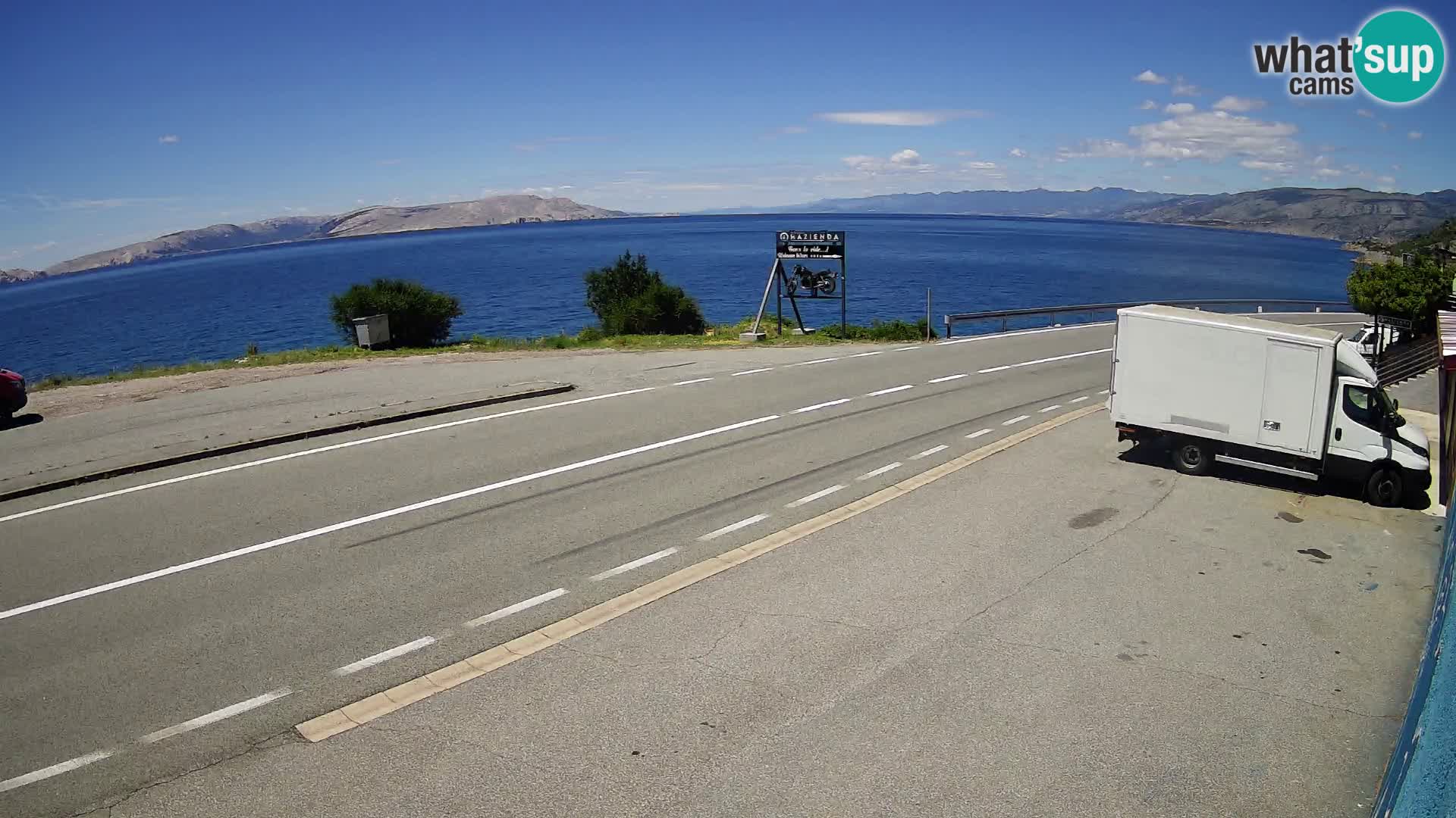 Webcam Adriatic highway D8 near SENJ – view to KRK island