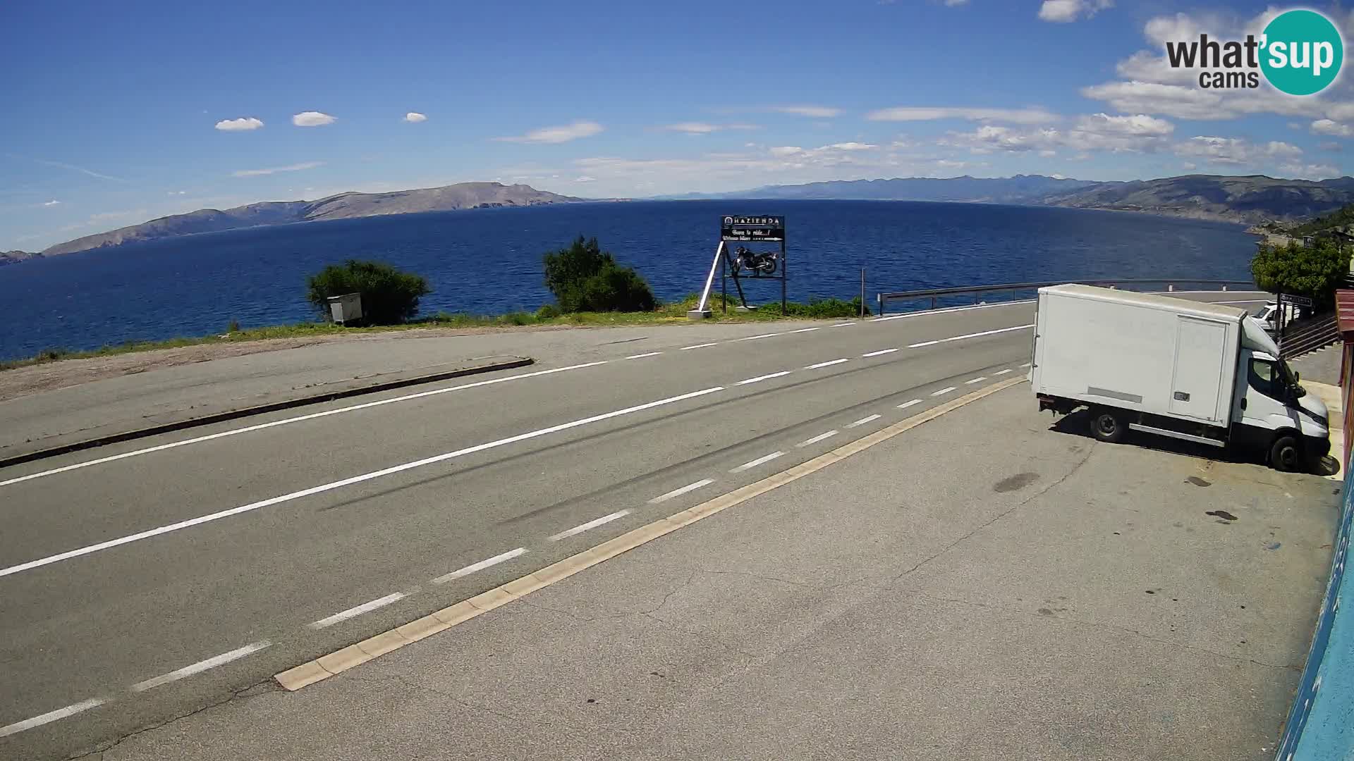 Webcam Adriatic highway D8 near SENJ – view to KRK island
