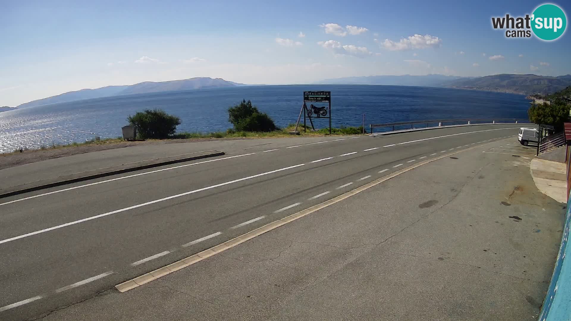 Webcam Adriatic highway D8 near SENJ – view to KRK island
