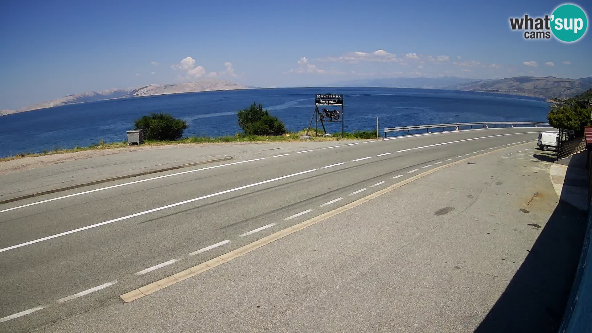 Webcam Adria-Autobahn D8 bei SENJ – Blick auf die Insel KRK