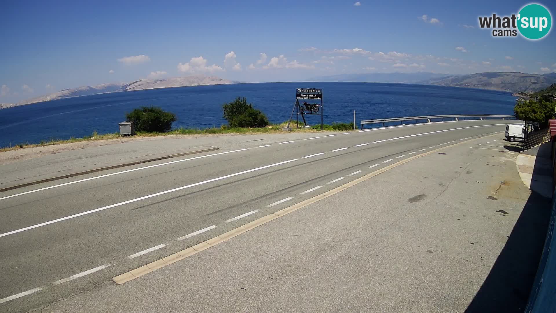 Webcam Adria-Autobahn D8 bei SENJ – Blick auf die Insel KRK