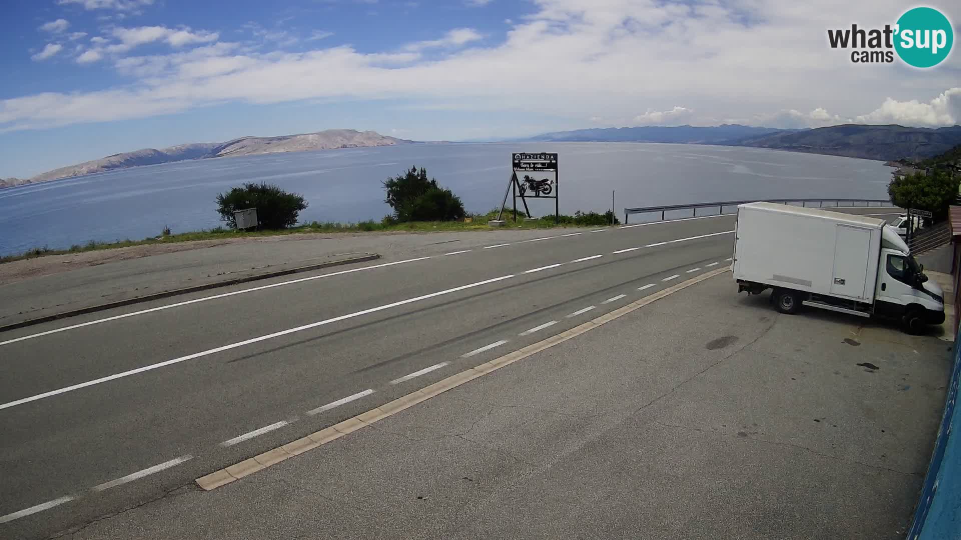 Webcam Adria-Autobahn D8 bei SENJ – Blick auf die Insel KRK