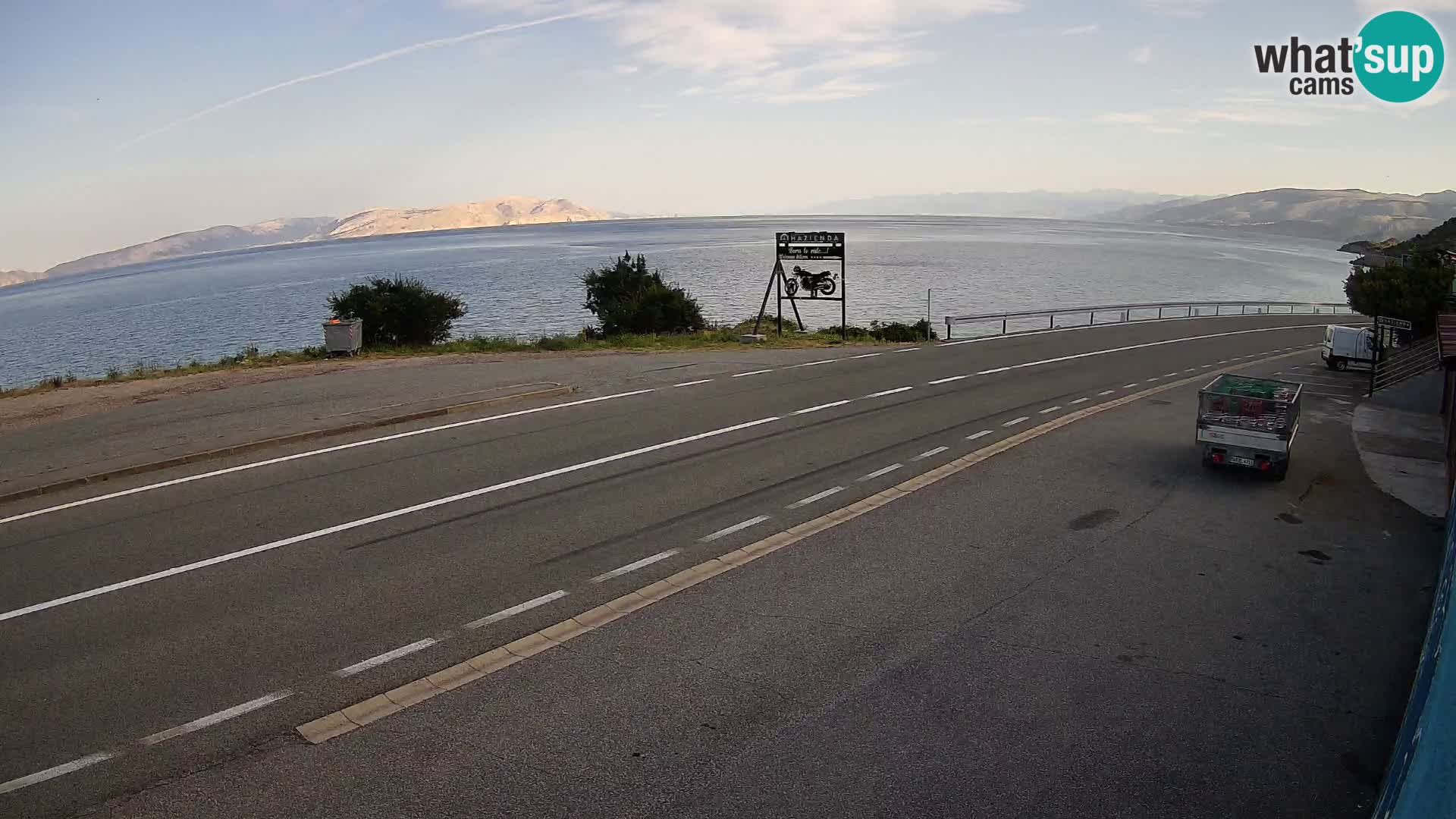 Webcam Adriatic highway D8 near SENJ – view to KRK island