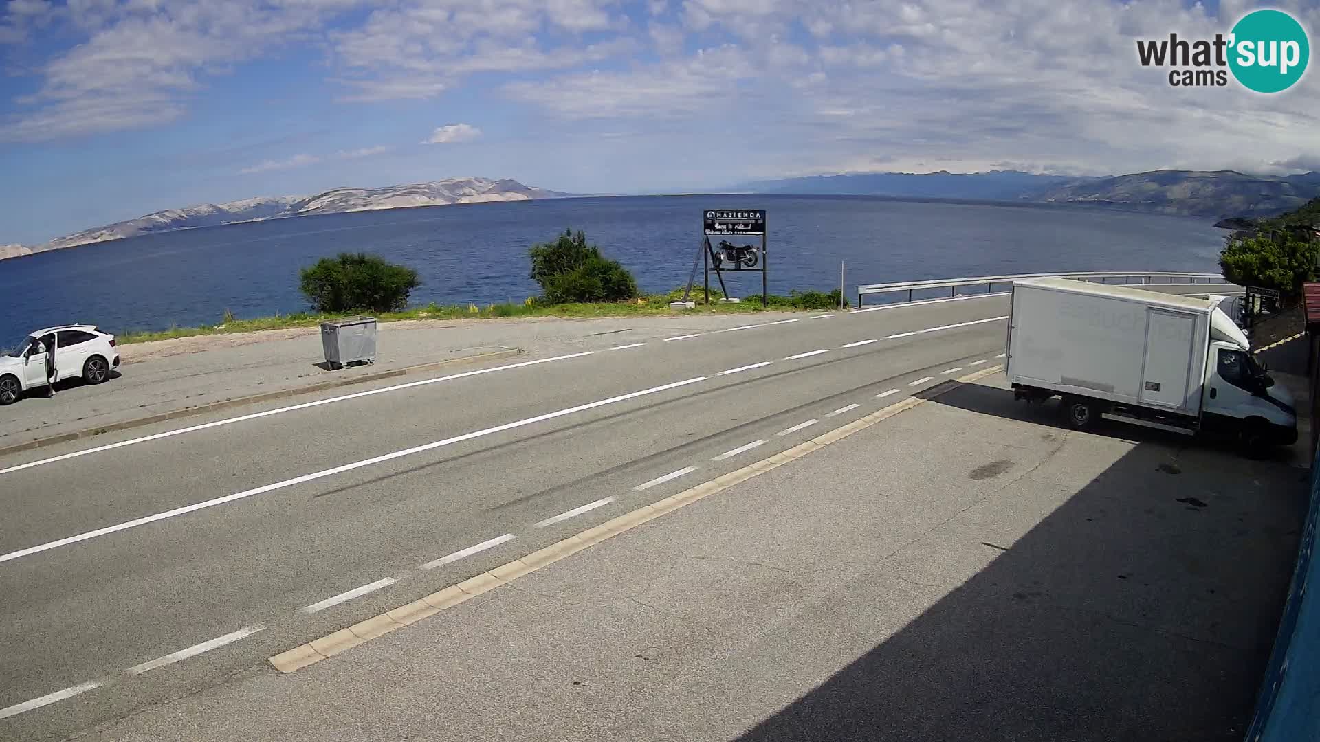 Webcam Adriatic highway D8 near SENJ – view to KRK island