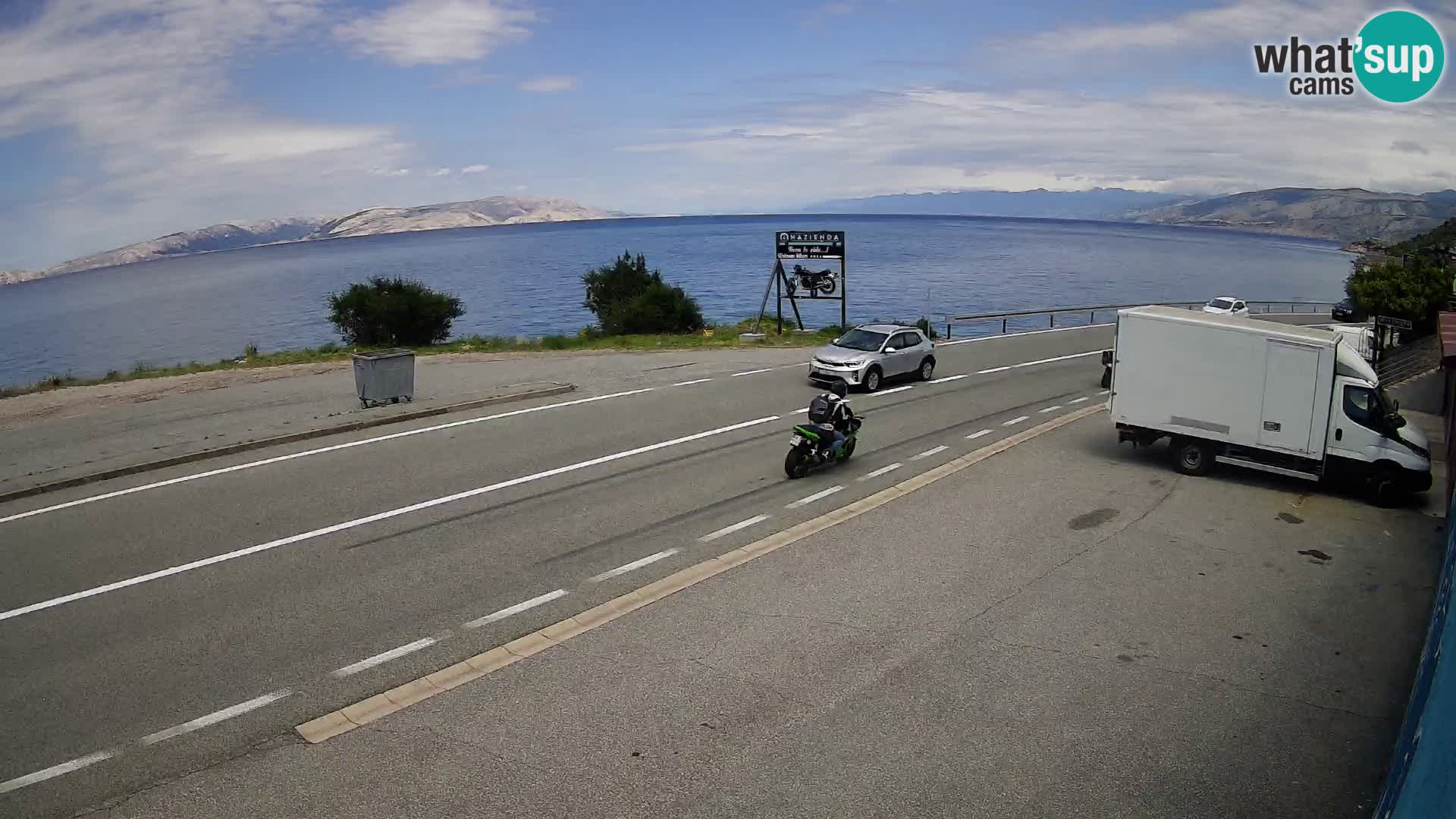 Webcam Adriatic highway D8 near SENJ – view to KRK island