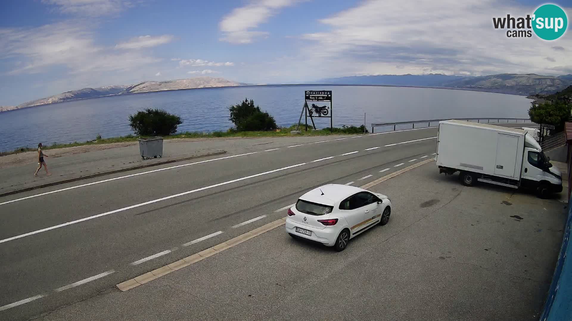 Webcam autopista adriática D8 cerca de SENJ – vista de la isla de KRK