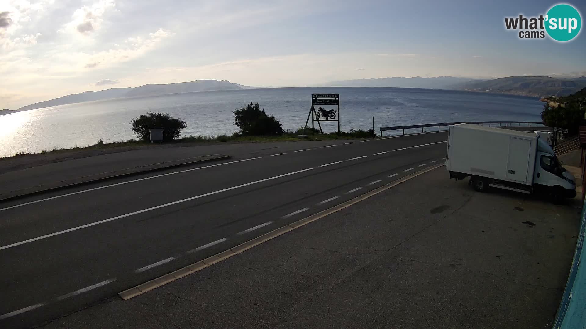 Webcam Adriatic highway D8 near SENJ – view to KRK island