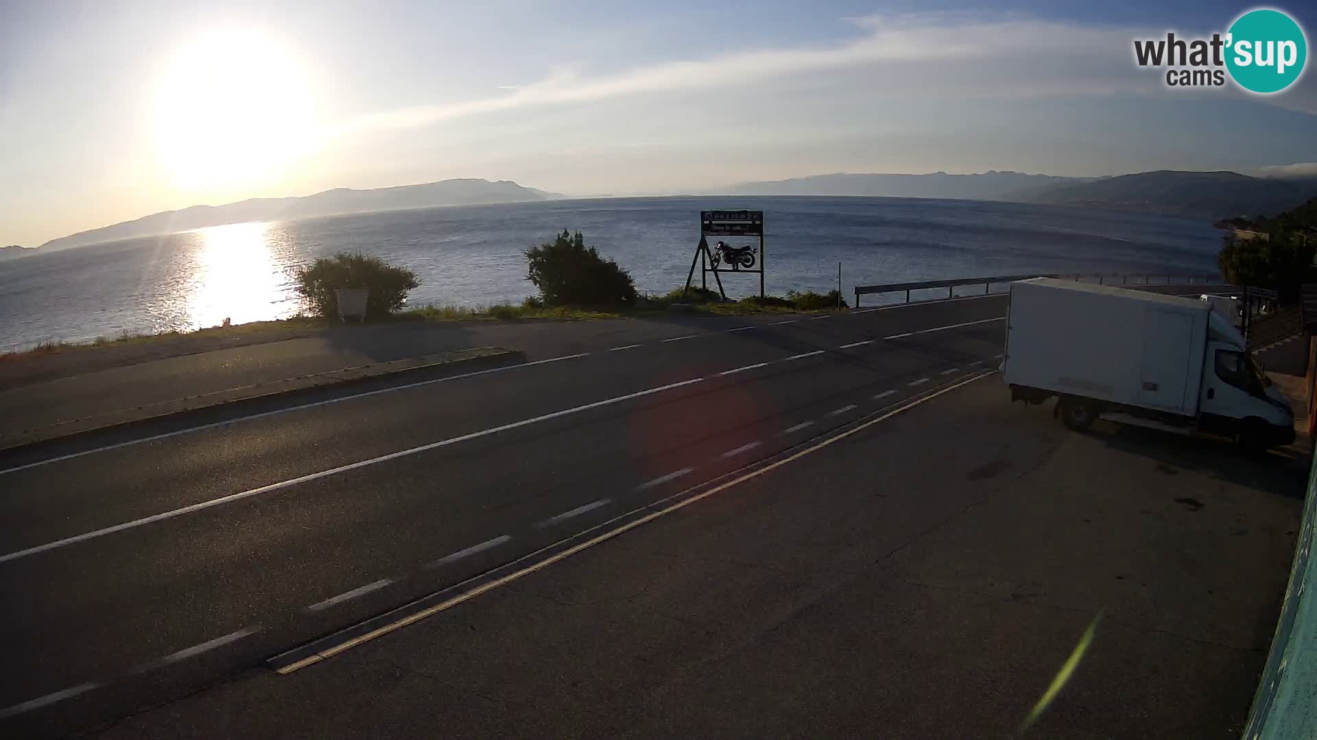 Webcam Adriatic highway D8 near SENJ – view to KRK island