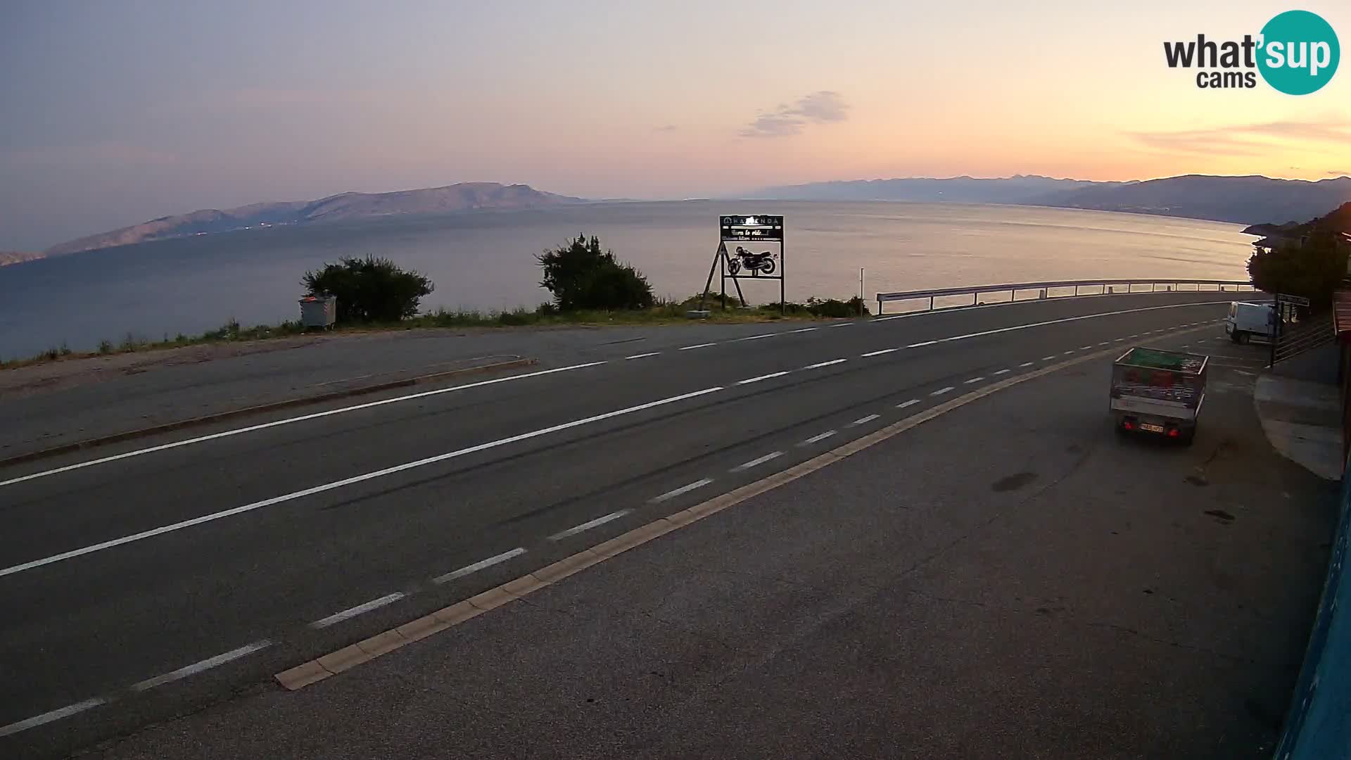 Webcam Adriatic highway D8 near SENJ – view to KRK island