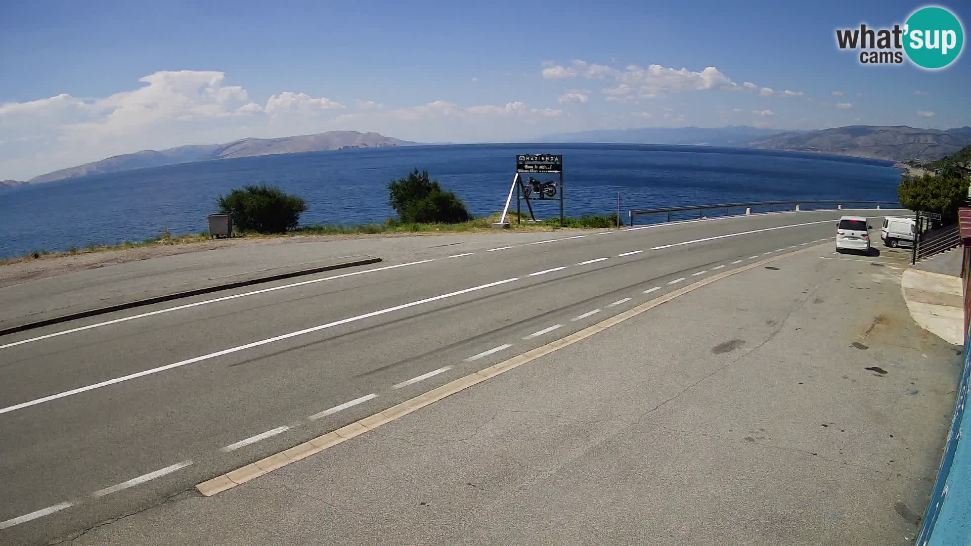 Webcam autoroute Adriatique D8 près de SENJ – vue sur l’île de KRK