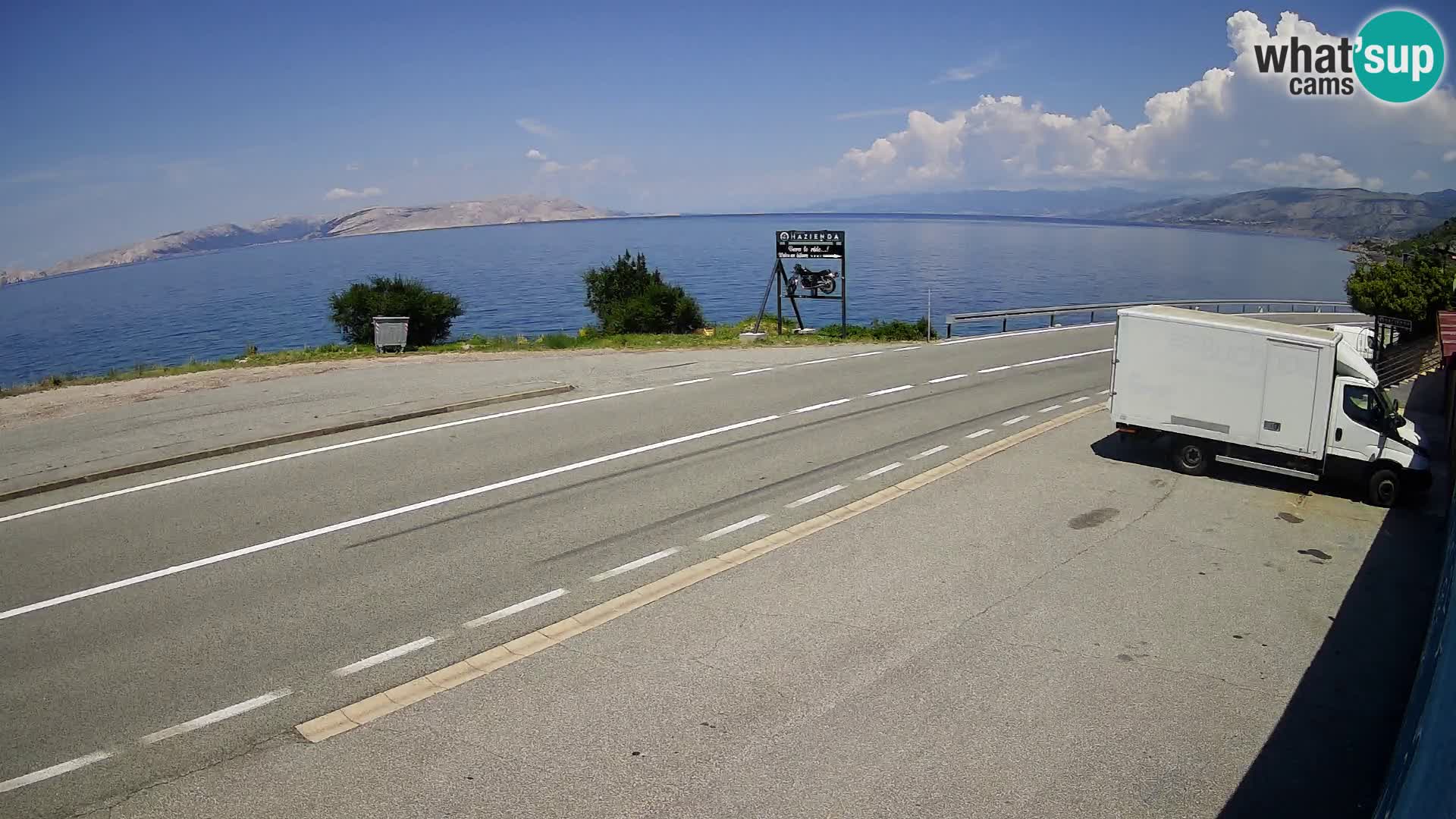 Webcam Adriatic highway D8 near SENJ – view to KRK island