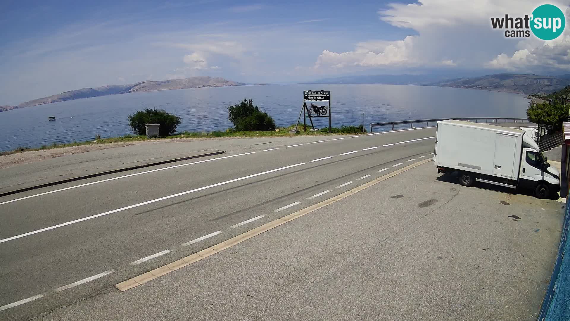 Webcam Adriatic highway D8 near SENJ – view to KRK island
