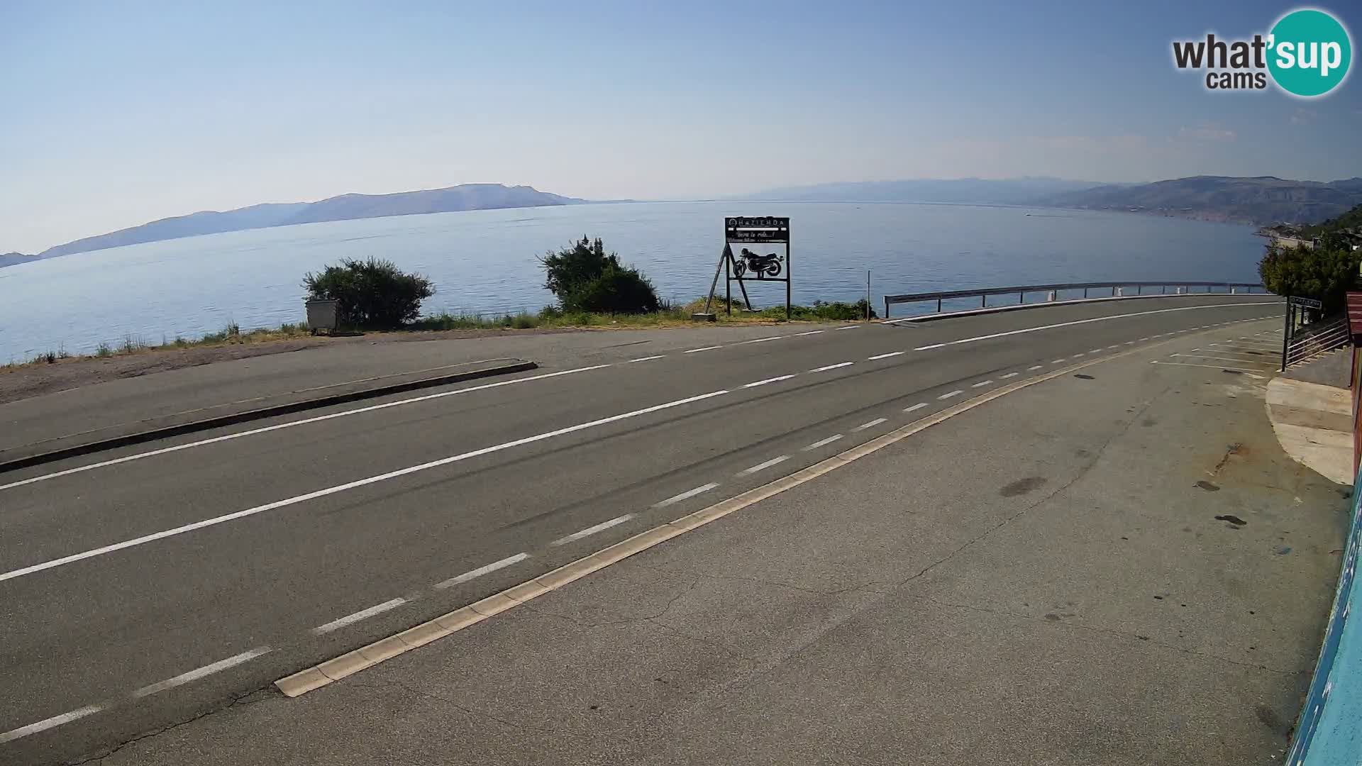 Webcam Adriatic highway D8 near SENJ – view to KRK island