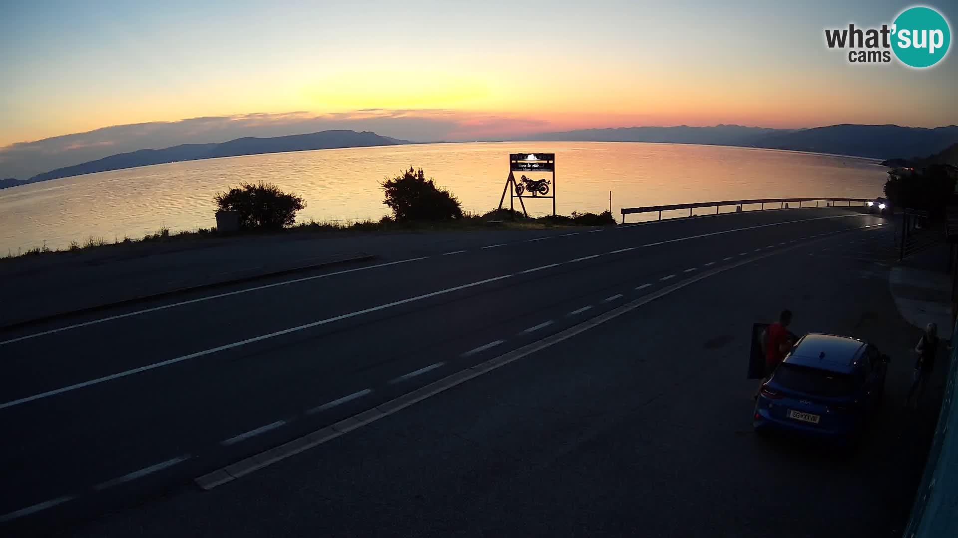 Webcam Adriatic highway D8 near SENJ – view to KRK island