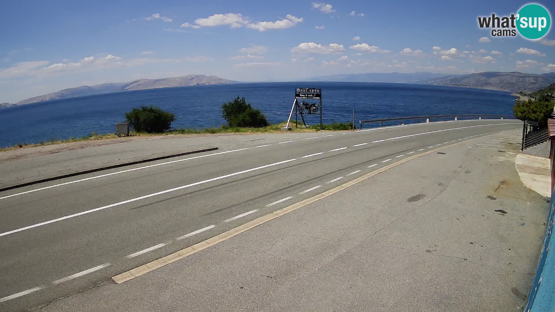 Webcam Adriatic highway D8 near SENJ – view to KRK island