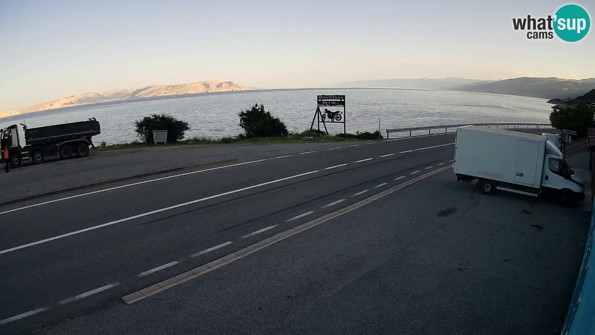 Webcam Adriatic highway D8 near SENJ – view to KRK island