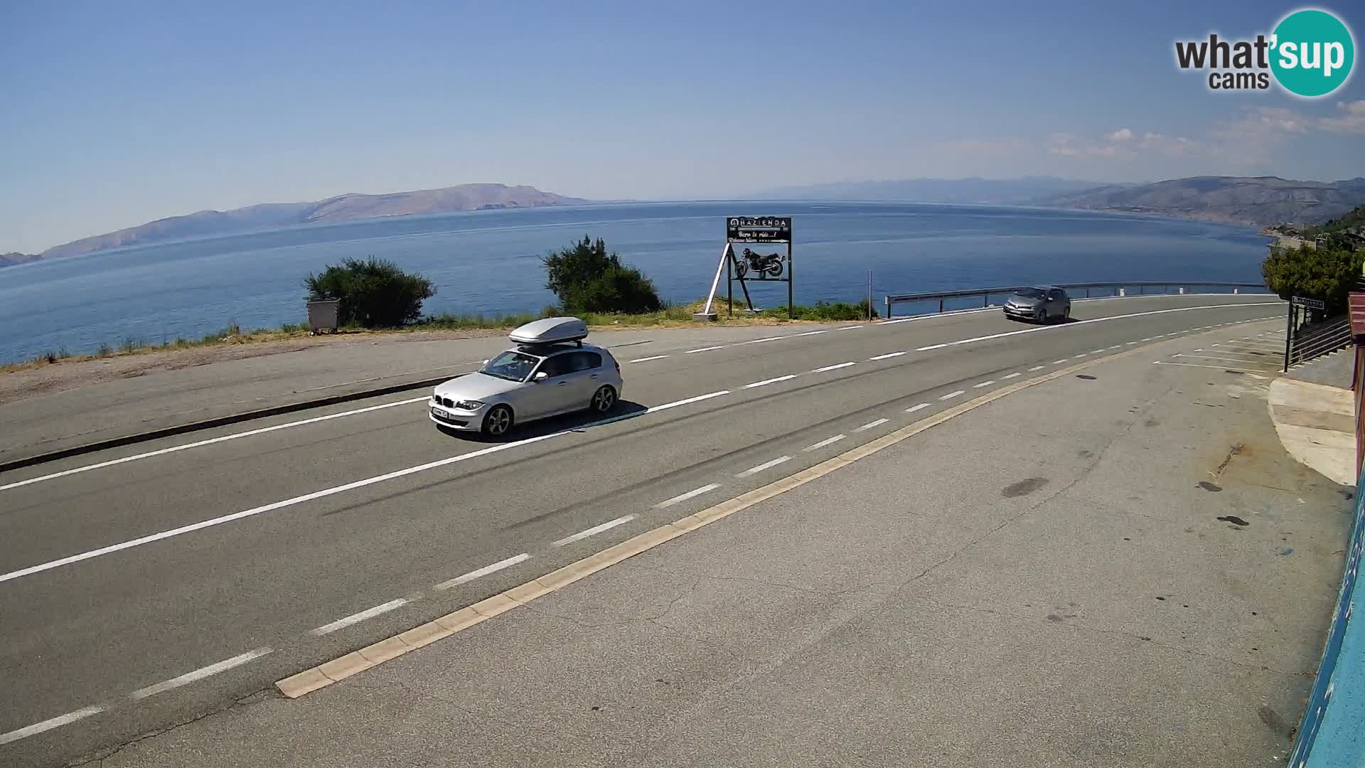 Webcam Adriatic highway D8 near SENJ – view to KRK island