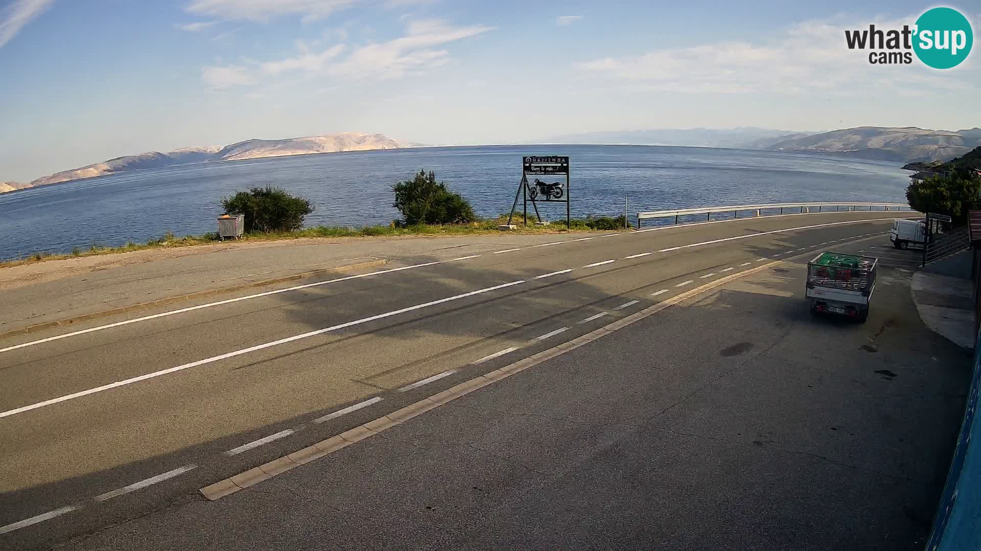 Webcam Adriatic highway D8 near SENJ – view to KRK island