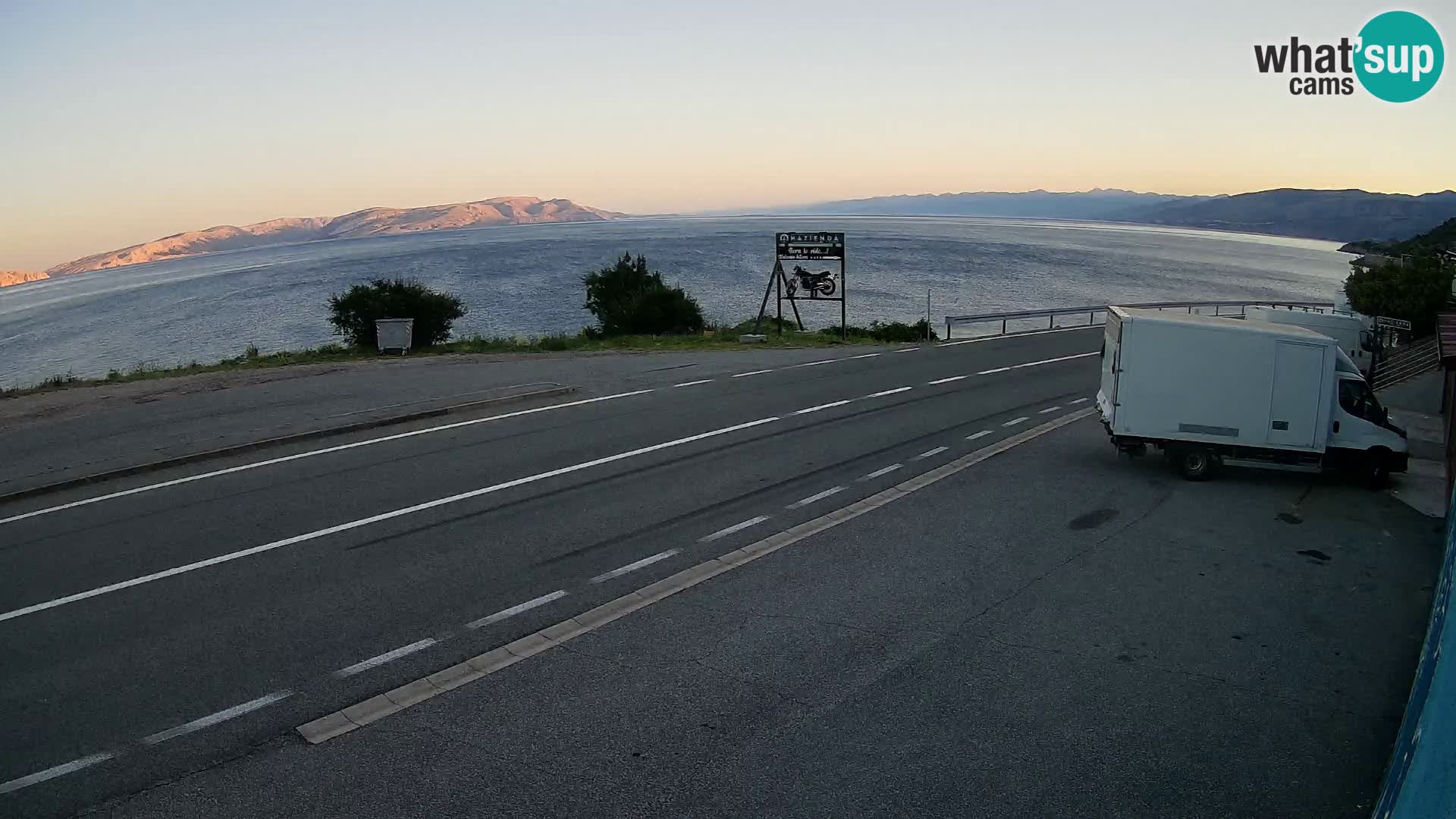 Webcam Adriatic highway D8 near SENJ – view to KRK island