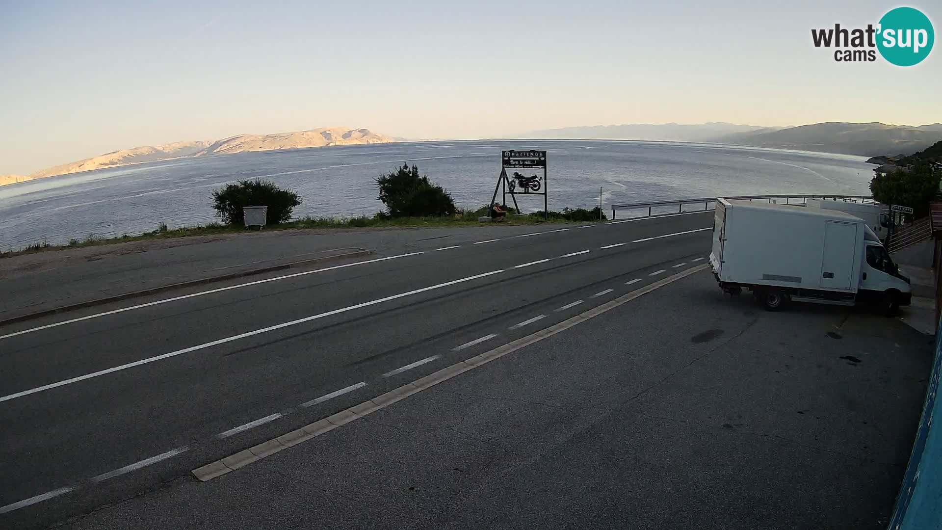 Webcam Adriatic highway D8 near SENJ – view to KRK island