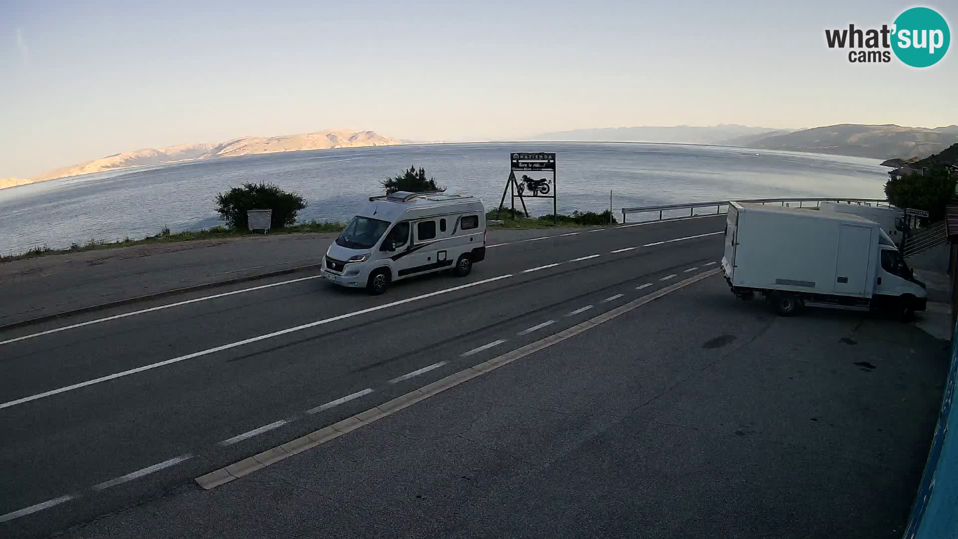 Webcam Adriatic highway D8 near SENJ – view to KRK island