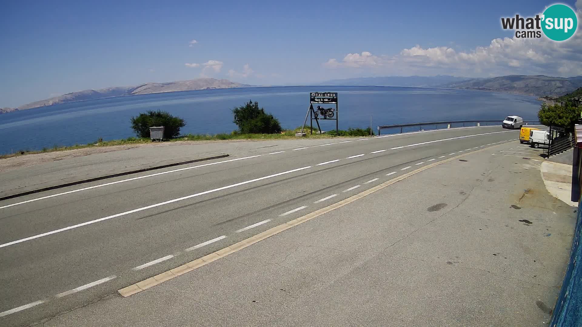 Webcam Adriatic highway D8 near SENJ – view to KRK island