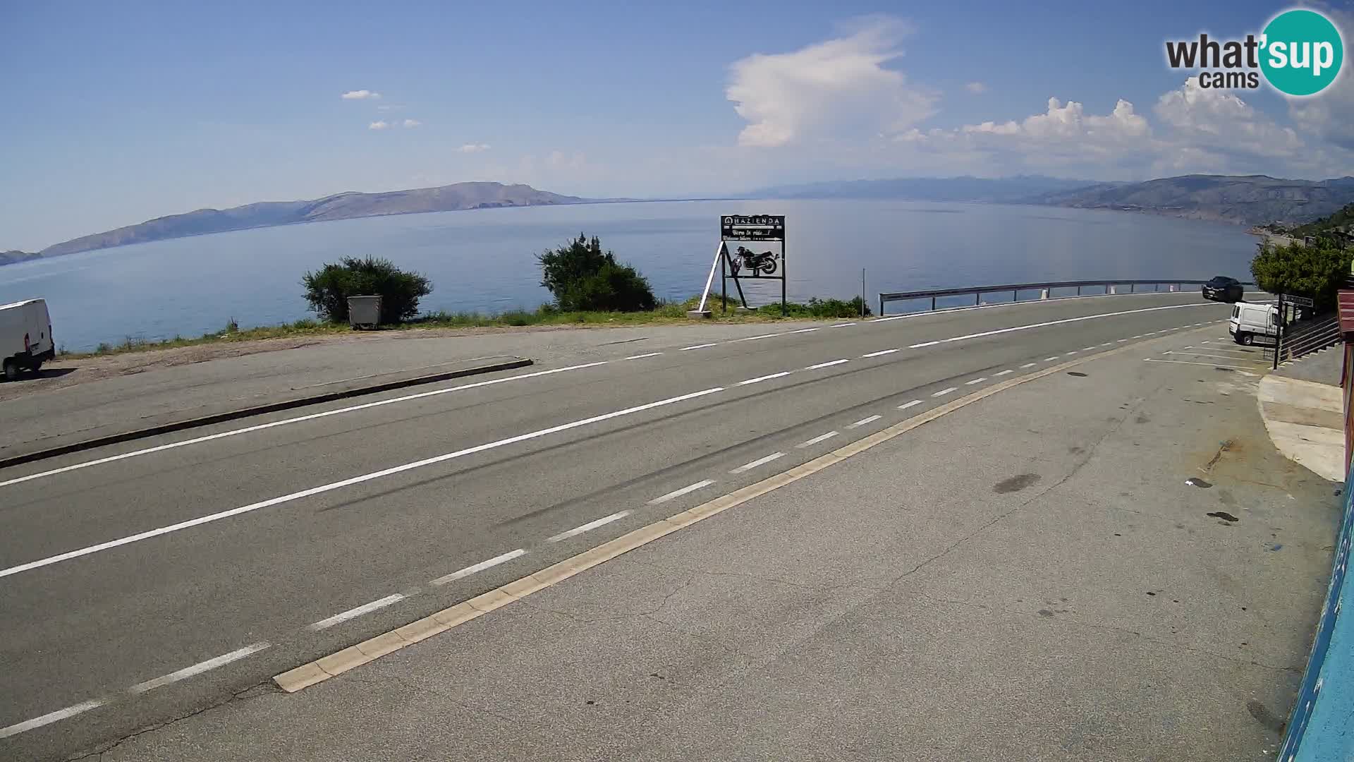 Webcam Adriatic highway D8 near SENJ – view to KRK island