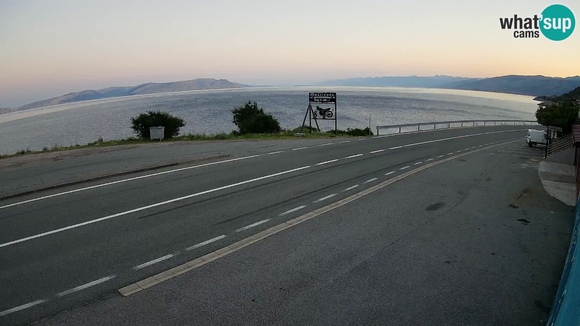 Webcam Adriatic highway D8 near SENJ – view to KRK island