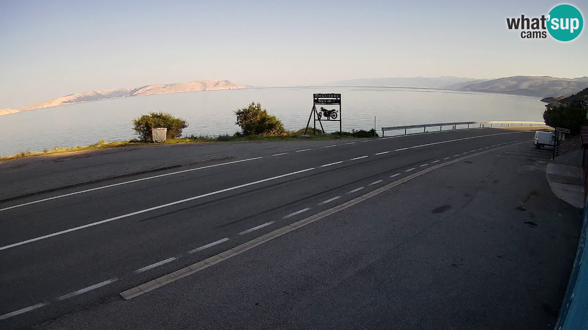 Webcam autoroute Adriatique D8 près de SENJ – vue sur l’île de KRK