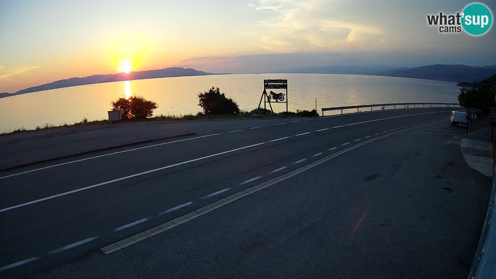 Webcam Adriatic highway D8 near SENJ – view to KRK island