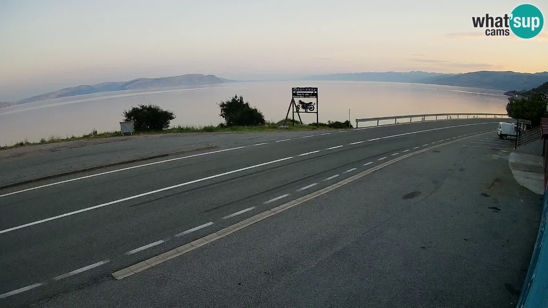 Webcam Adriatic highway D8 near SENJ – view to KRK island