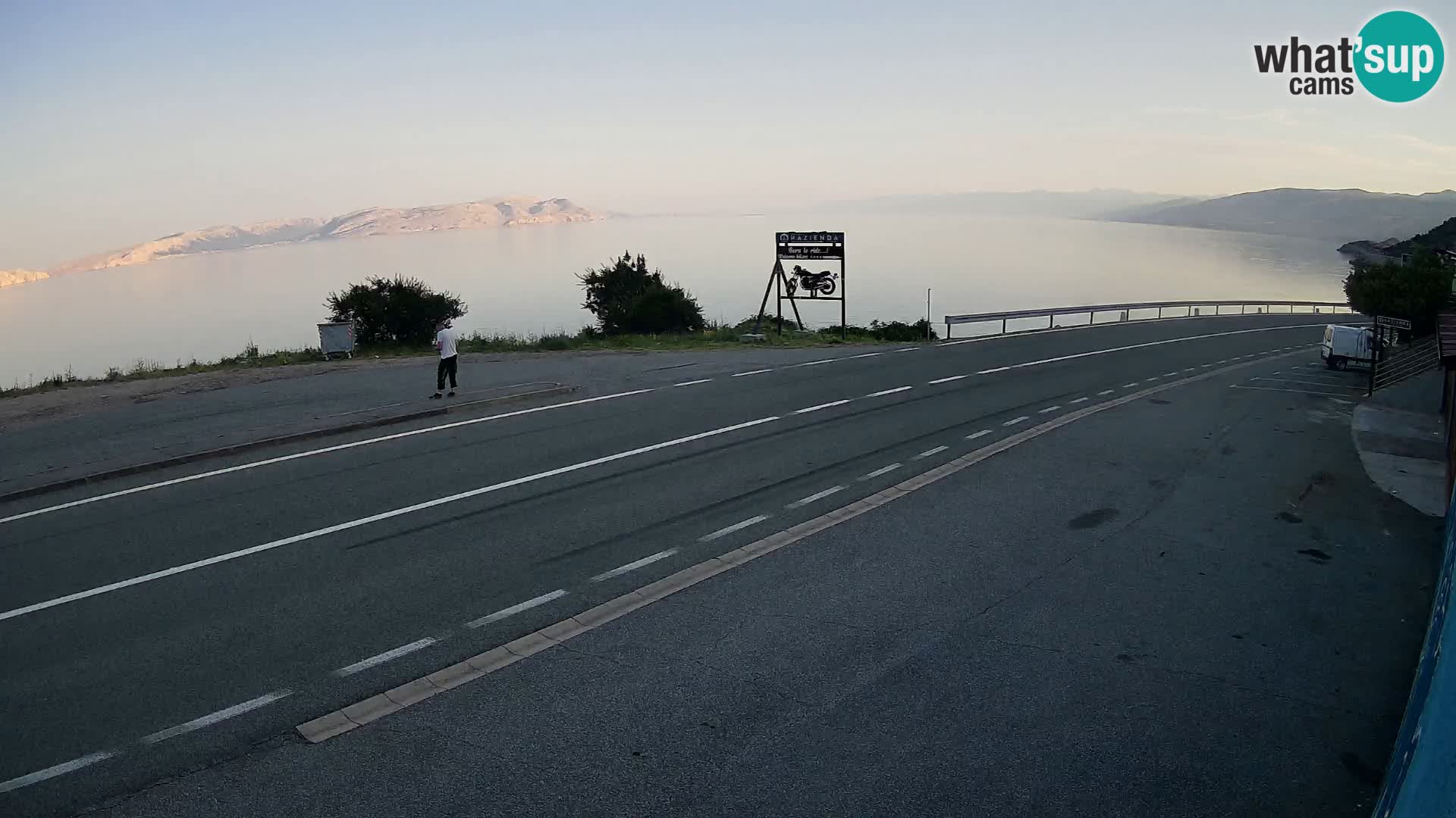 Webcam Adriatic highway D8 near SENJ – view to KRK island