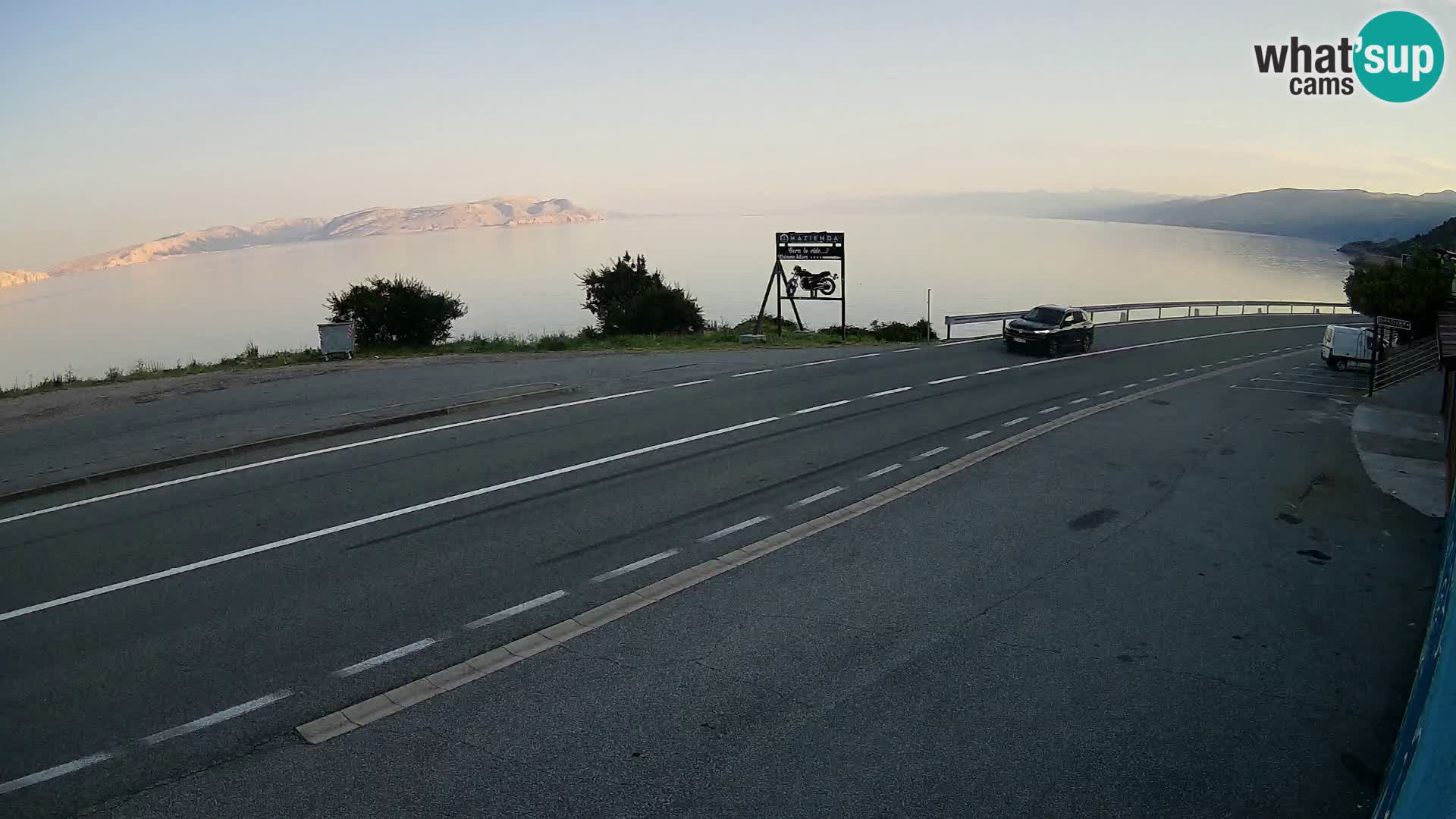 Webcam Adriatic highway D8 near SENJ – view to KRK island