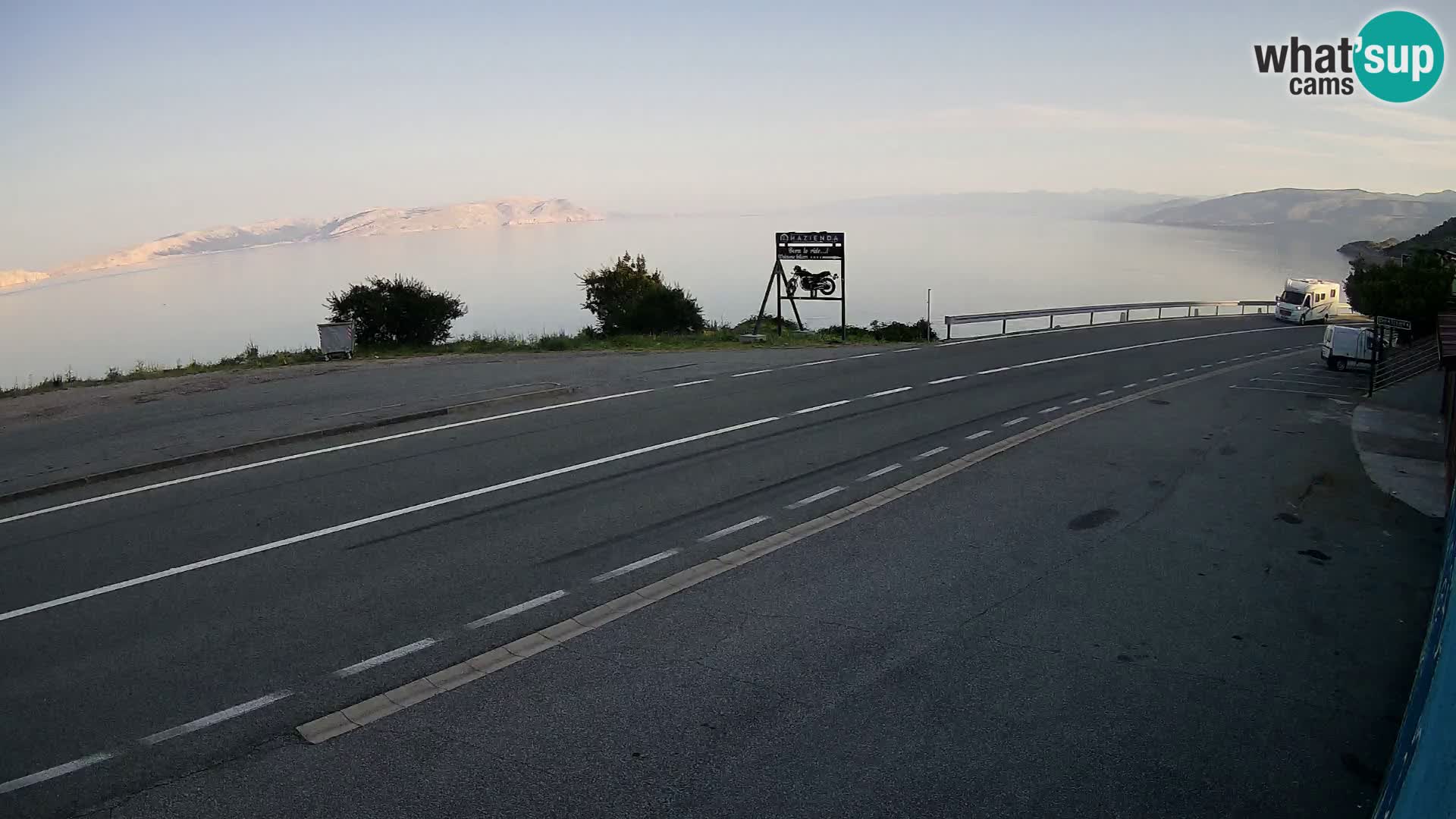 Webcam Adriatic highway D8 near SENJ – view to KRK island