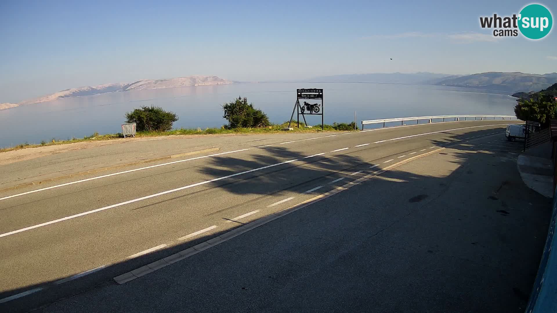 Webcam Adriatic highway D8 near SENJ – view to KRK island