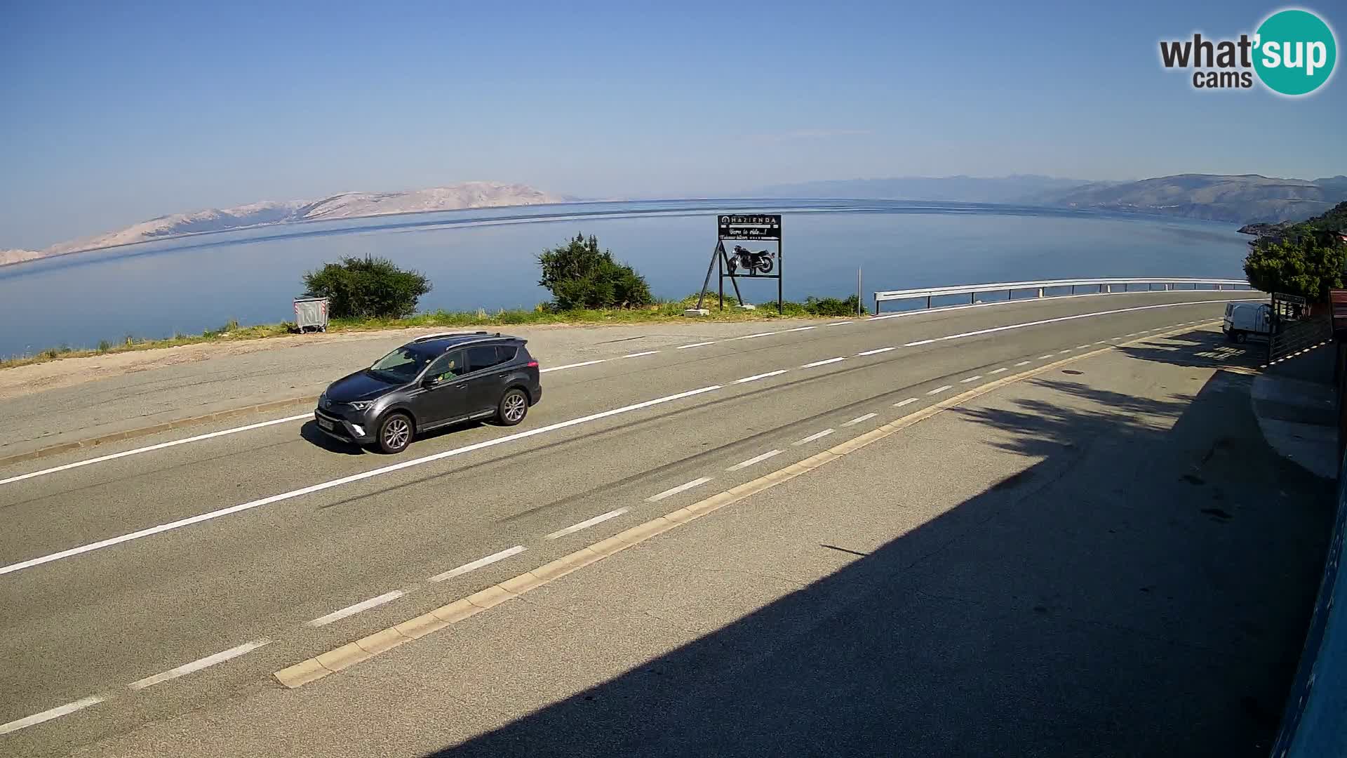 Webcam Adriatic highway D8 near SENJ – view to KRK island
