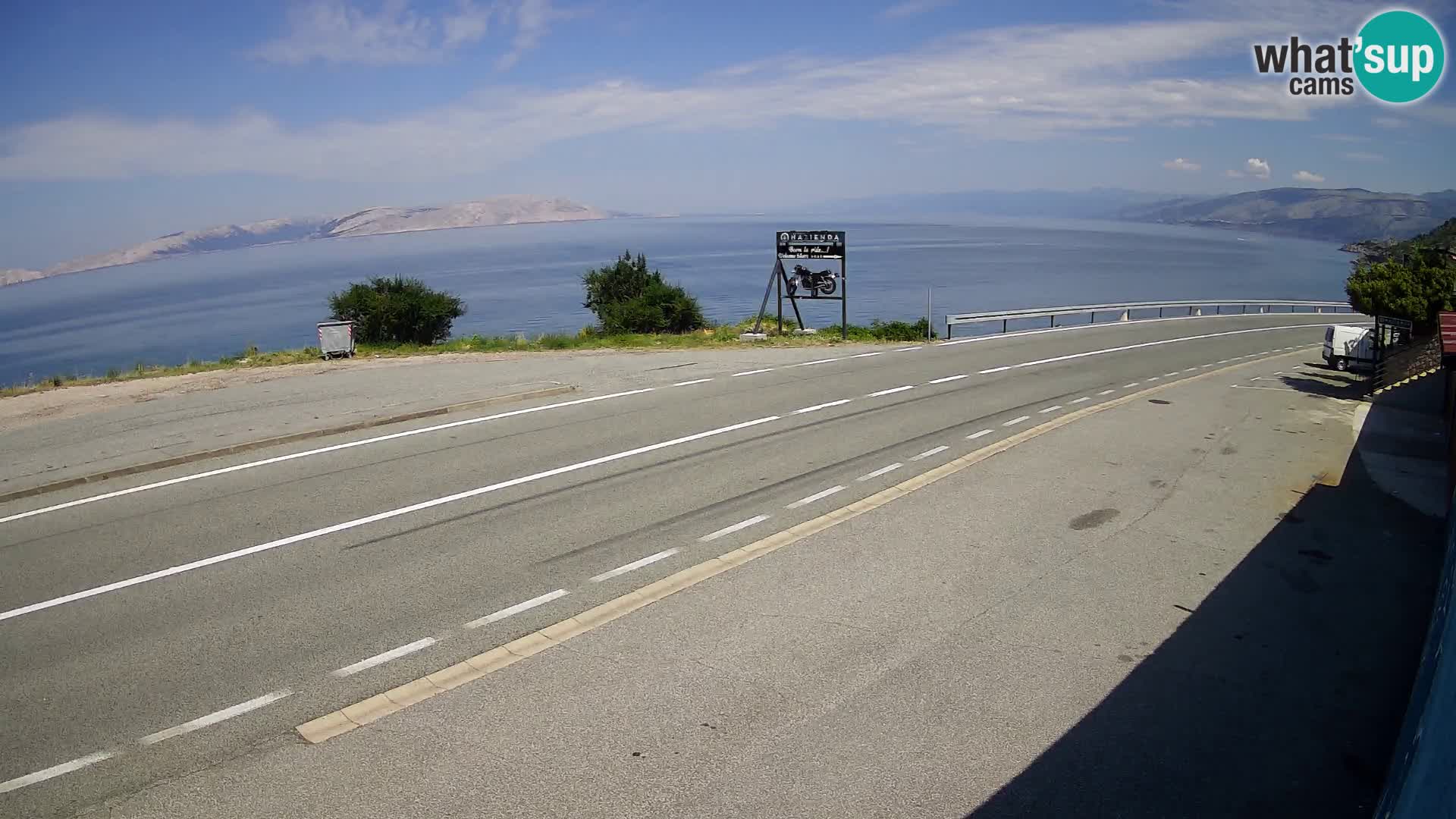 Webcam Adriatic highway D8 near SENJ – view to KRK island