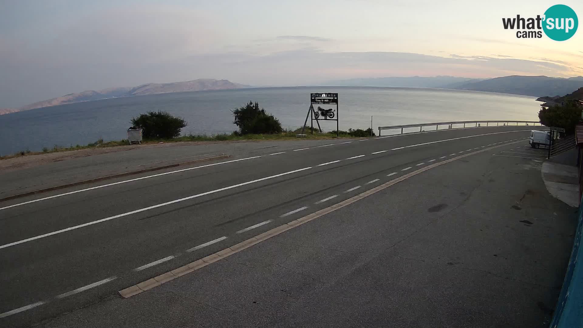 Webcam Adriatic highway D8 near SENJ – view to KRK island