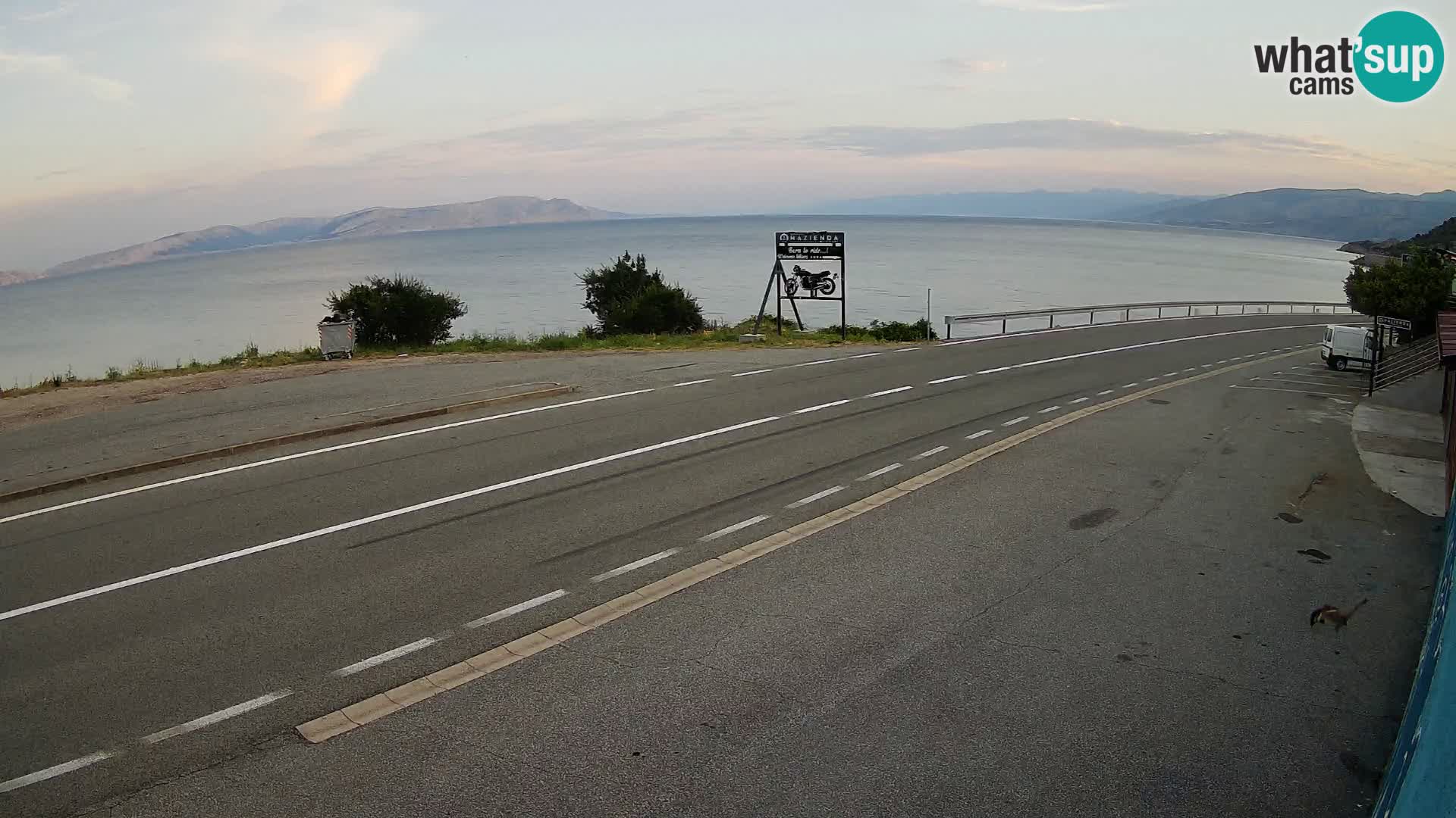 Webcam autoroute Adriatique D8 près de SENJ – vue sur l’île de KRK