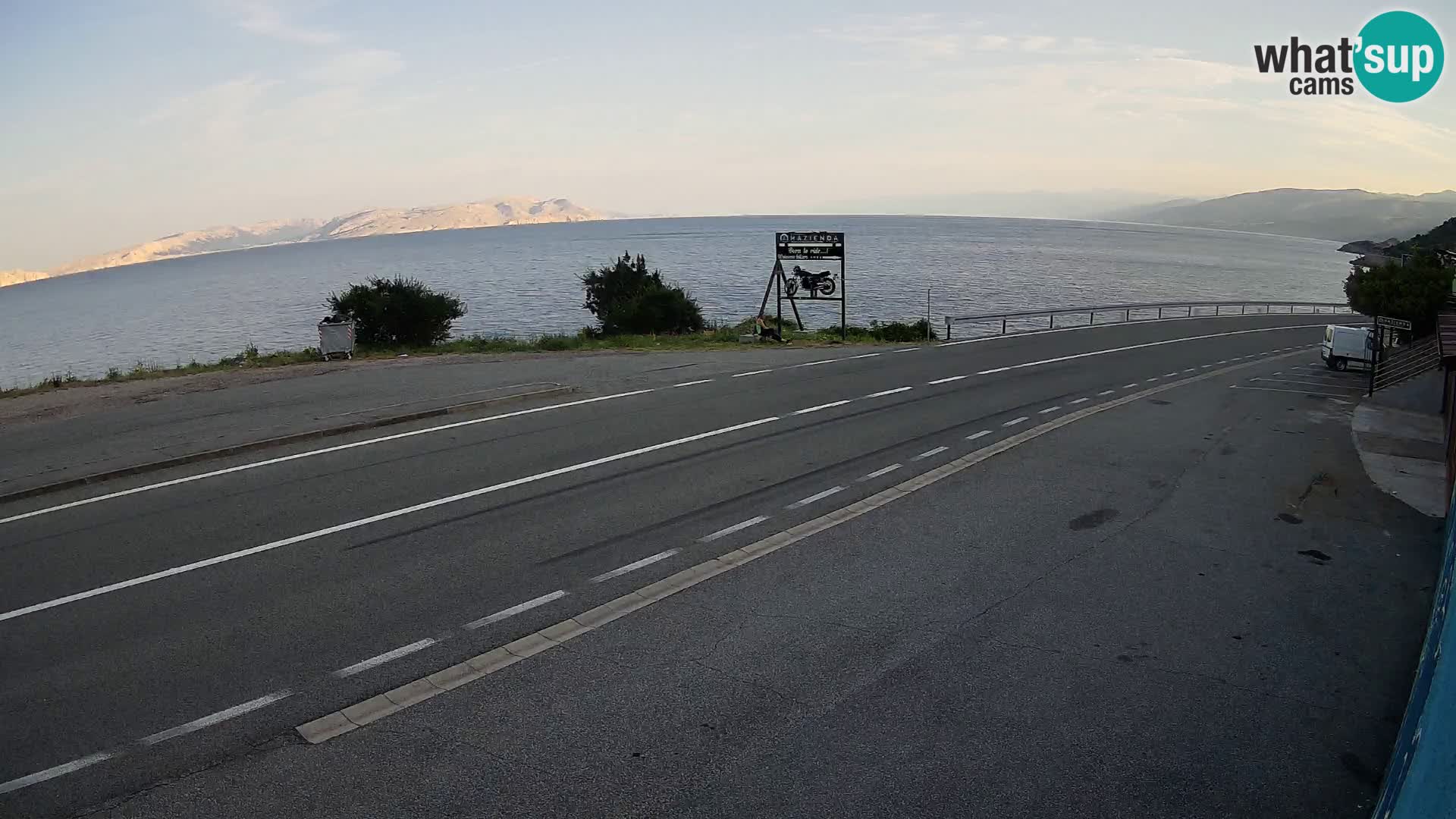 Webcam Adriatic highway D8 near SENJ – view to KRK island
